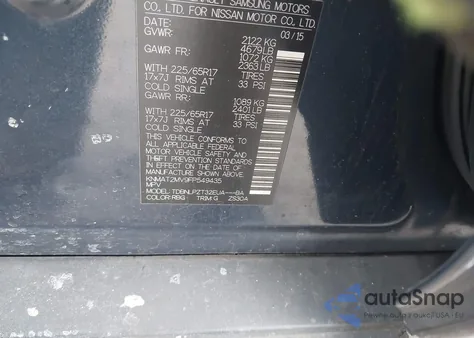 2015 Nissan Rogue S from USA, damaged, VIN KNMAT2MV9FP549435